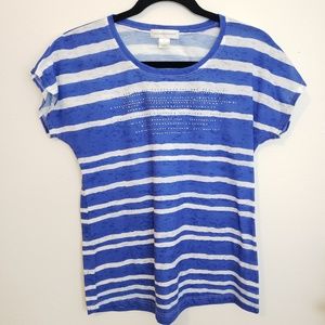 Christopher & Banks Striped Blue Tee